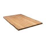 Rikmani Massivholzplatte Eiche Tischplatte Naturholz Esstisch Schreibtisch Arbeitsplatte Küche Eichenplatte Massiv Holzbrett Schreibtischplatte Holzplatte 120x70x4 cm hell (Baumkante)