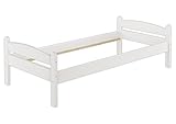 Erst-Holz® Stabiles Bettgestell Kiefer massiv weiß 100x200 Einzelbett Futonbett ohne Rollrost 60.32-10 W oR