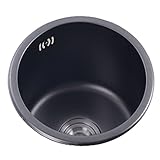 Küchenspüle Bartheke Schwarzes Waschbecken Einzelnes Waschbecken Gemüsebecken Balkonwaschbecken Waschbecken aus Edelstahl 304 (Color : Schwarz, S : 40 * 40 * 19cm)