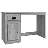 Tidyard Schreibtisch mit Schublade Computertisch PC-Tisch Arbeitstisch Bürotisch Stehschreibtisch Konsolentisch Officetisch 115 x 50 x 75 cm (B x T x H) fürs Büro,Wohnzimmer,Home,Office Grau Sonoma