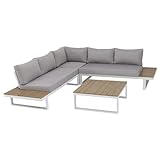 NATERIAL - Gartenmöbel-Set SAN Diego - Gartenlounge - 5 Personen - Sitzgruppe Garten - Aluminium - Weiß - Lounge Set