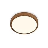 BRILONER Leuchten - Deckenlampe LED, Deckenleuchte Holz, warmweißes Licht, Aufbaulampe, Aufbauleuchte, Holzoptik, 280x40 mm, 3724-014