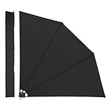 Sekey Balkonfächer klappbar mit Wandhalterung, 140x140cm, Sichtschutz Balkon Sonnenschutz, Balkonsichtschutz Windschutz, Wasserdicht, mit Schutzhülle, 220g/㎡ Polyester, Anthrazit