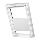 Ventanara® Dachfenster Waben Plissee ohne Bohren passend für Velux Fenster Plisseerollo Faltrollo verspannt Klebemontage (SK08, Weiß Verdunkelnd)