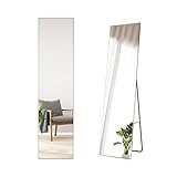 S'AFIELINA Standspiegel 160x40cm HD Groß Ganzkörperspiegel mit Silber Metallrahmen großer Spiegel für Schlafzimmer, Ankleidezimmer, Wohnzimmer (Silber)