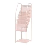 Bücherregal Schmiedeeisen-Bücherregal Nordic Floor Bücherregal Wohnzimmer-Eck-Bücherregal Einfache Moderne Zeitungs-Magazin-Bücherregale Bücherschrank Schlafzimmer Büro ( Color : Pink , Size : 30*30*9