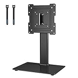 BONTEC TV Standfuss Monitor Standfuss für 17-43 Zoll LCD LED OLED Plasma Flach & Curved Fernseher & Monitor bis zu 45 kg mit 50 Grad Drehgelenk, 3 Stufig Höhenverstellbar, Max VESA 200x200