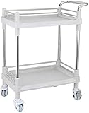 Multifunktionale tragbare Handkarren, großer Schönheitssalon-Trolley, Wagen aus ABS-Kunststoff mit Griffen für den Mehrzweck-Rollwagen für den Schönheitssalon, 2 Ebenen