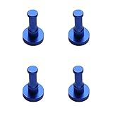 Haken, 4 Stück, bunte Wandhaken, Handtuchhaken, Kleiderhaken, Garderobenhaken, Kleiderhaken inklusive Schrauben und Bolzen für Badezimmer und Küchen (braun). (Blau)