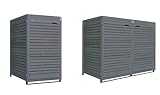 Mülltonnenbox Mülltonnenverkleidung Holz 240L für 3 Tonnen inkl. Rückwand vorimprägniert in anthrazit vormontiert Müllcontainer Mülltonnenschrank Mülltonne Adria