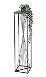 DanDiBo Blumenhocker Metall Schwarz Eckig 70-100 cm Blumenständer Beistelltisch Blumensäule Design Modern Pflanzenständer Pflanzenhocker (100 cm)