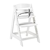 roba Treppenhochstuhl 'Sit Up Click', mitwachsender Hochstuhl vom Babyhochstuhl bis zum Jugendstuhl, innovativer Klickverschluss, Holz, weiß