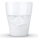 FIFTYEIGHT PRODUCTS / Tassen / Henkelbecher „Grummelig' (Porzellan, 350ml, weiß, Made in Germany)