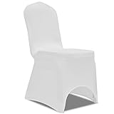 JUNZAI Stretch-Stuhlhussen 100 STK Stuhlbezug, Hussen Für Stühle, Sitzbezug Stuhl, Fernsehsessel Bezug, Chair Cover, Weiß