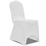 JUNZAI Stretch-Stuhlhussen 100 STK Stuhlbezug, Hussen Für Stühle, Sitzbezug Stuhl, Fernsehsessel Bezug, Chair Cover, Weiß