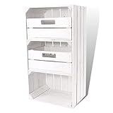 Weiße Obstkiste mit Schubladen 68x40x30cm Obstkisten Schrank Holzbox Shabby chic Weiss Nachttisch Nachtschrank DIY modern Möbel Garten Weinkisten