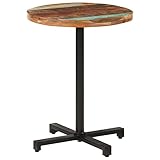 ZEYUAN Bistrotisch, Stehtisch, Balkontisch, Partytisch, Biertisch, Beistelltisch, Bierkasten Tisch, Rund Ø60x75 cm Altholz Massiv