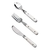 GAFOKI 3-Teiliges Kindermesser Gabel Löffel Baby-Set Kleinkind-Besteck Metall-Küchenutensilien-Set Metall-Kleinkind-Utensilien Kinderkrippen-Set Für Kinder Kinderbesteck-Set