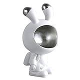 Taschenleerer Figur Skulptur Deko Modern Skulptur Liebespaar, Tablett Gold Home Ornament Harz Figur Candy Dish Schmuck Ohrringe Halter Home Wohnzimmer Tischdeko (Color : White)