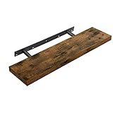 VASAGLE Wandregal, Wandboard für Bücher, Bilder, Deko, Schweberegal, 20 x 80 x 3,8 cm, Büroregal, MDF, für Wohnzimmer, Küche, Flur, Schlafzimmer, Badezimmer, vintagebraun LWS28BX