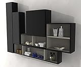 Wandmontage, 140 x 100 x 17 cm, schwarz, glänzend, kratzfest.