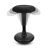 Dynaseat Ergonomischer Hocker höhenverstellbar zum Sitzen & Stehen (Schwarz, 45-65 Variante) - Sitzhocker Bürohocker ergonomisch - Schreibtischhocker mit Schwingeffekt - Stehhilfe