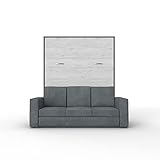 INVENTO Schrankbett mit Sofa - Aufklappbett mit Sofa - 200 x 160 cm - Slate Grey/Monaco Oak - Blue Sofa