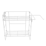 Omabeta Badezimmer-Organizer, Regale, Belüftung und Entwässerung, Toilettentheken-Aufbewahrungsregal, ohne Bohren, 2 Etagen, mit Haken für die Küche(Weiß)