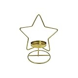 Lythor Kerzenständer aus Eisen, Weihnachtsdekoration Gold Kerzenhalter Weihnachtsbaum und Stern Design (Eisen, Stern)