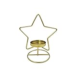 Lythor Kerzenständer aus Eisen, Weihnachtsdekoration Gold Kerzenhalter Weihnachtsbaum und Stern Design (Eisen, Stern)