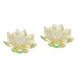 Veemoon 2 Stück Bunte Lotus-Laterne Led-Schwimmkerze Lilien-Blumenlicht Feng-Batterie-Kerze Hochzeitsdekoration Heimdekoration Festival Lotus-Lampe Lotus-Licht Lotus-Lampe