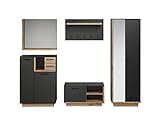 trendteam smart living Synnax Garderoben-Set, Anthrazit mit Coast Evoke Eiche, 265 x 198 x 40 cm