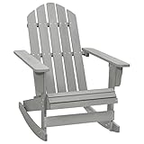 vidaXL Holz Garten Schaukelstuhl Gartenstuhl Gartensessel Schwingsessel Relaxstuhl Holzstuhl Adirondack Stuhl Sessel Gartenmöbel Balkon Terrasse Grau