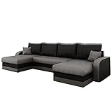 Mirjan24 Ecksofa Kristofer U, Design Eckcouch Couch mit Schlaffunktion, DREI Bettkasten, Wohnlandschaft, Bettfunktion, U-Form Sofa, Seite Universal, Farbauswahl (Alova 36 + Alova 04)