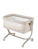 CAM 2 in 1 Beistellbett & Babywiege CULLAMI | höhenverstellbares Babybett | praktisch & schön| hochwertige Materialien - Made in Italy | flexibler Stubenwagen (Herzchen Beige)