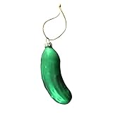 Deutsche Weihnachtsgurke Ornament Traditionsdekor Grünglas Baumschmuck Türschaukel Baby (Green, One Size)