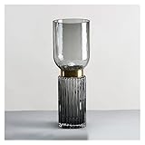 Vasen Nordic Hydroponic Kupfer Transparente Glasvase Dekoration Wohnzimmer Heimtextilien Zubehör Desktop Glasbehälter vasen Glas (Size : M)