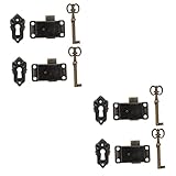 OUSIKA 2 Stück Hardware-Schloss, Schmuckschatulle, Vintage-Schmuckschatulle, Schranktürschlösser, Kippverschluss, Vintage-Tor, Vintage-Schrankschlösser, Schrankriegel, Schrankschlösser, kreatives Vint