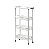 LUCBEI Lagerregal Abnehmbares vierschichtiges Regal Küchenregal Vom Boden bis zur Decke beweglicher Kleiner Haushaltswagen mit Bücherregal auf Rädern Küchenregal