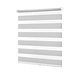 Ventanara® Doppelrollo schnurlos ohne Bohren Klemmfix Fenster Duo Rollo inklusive Montagematerial (hellgrau, 110 x 150 cm)