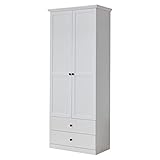 trendteam smart living Garderobe Garderobenschrank Schrank Baxter, 81 x 196 x 41 cm Weiß Dekor mit viel Stauraum