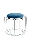 Beistelltisch/Pouf Comfortable 110 Petrol/Silber von Kayoom