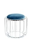 Beistelltisch/Pouf Comfortable 110 Petrol/Silber von Kayoom