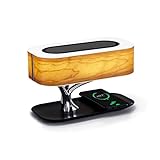 Masdio Nachttischlampe Schreibtischlampe mit kabellosem Ladegerät Bluetooth-Lautsprecher, Touch-Lampe für Schlafzimmer (Light of Tree)