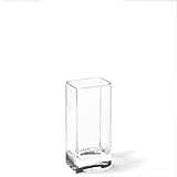 LEONARDO HOME Lucca, Vase aus transparentem Glas, handgefertigte, rechteckige Glasvase in modernem Stil, Unikat, Höhe: 20 cm, 014326, 1 Stück