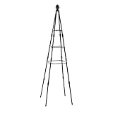 HTWNK Garten-Obelisk-Spalier, 160 cm, schwarze Pyramide, Pflanzenstütze für Kletterpflanzen im Freien