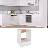 INLIFE Herdumbauschrank Hochglanz-Weiß 60x46x81,5 cm Holzwerkstoff,Weiß,18KG,802502