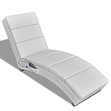 Susany Relaxliege Liegesessel Chaiselongue Elektro Massageliege mit W?rmebehandlung, 51 x 155 x 73 cm (W x T x H), Weiß