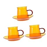 UPKOCH 3 Sets Kaffeetasse Espressotassen Keramikglas Trinkgläser Vintage-Cocktailgläser Kaffee-Tee-Gericht Für Zuhause Kaffeetasse Mit Untertasse Klare Wassertasse Kaffeetasse