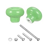 sourcing map Keramik-Schubladenknöpfe, 6 Stück, runde Griffe, 32 mm Durchmesser. Knöpfe für Kommoden, Schränke, Kleiderschränke, W Schrauben, Muttern, Grün
